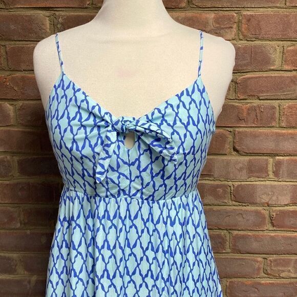 Vineyard Vines Lattice Print Tie Front Maxi Dress Size 10 - Picture 5 of 9